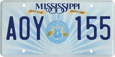 MS license plate AOY155