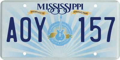 MS license plate AOY157