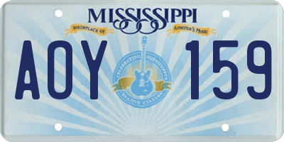 MS license plate AOY159