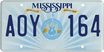 MS license plate AOY164