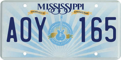 MS license plate AOY165