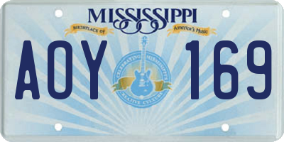 MS license plate AOY169
