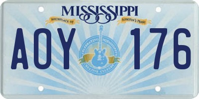 MS license plate AOY176