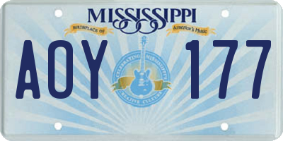 MS license plate AOY177