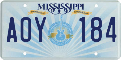 MS license plate AOY184