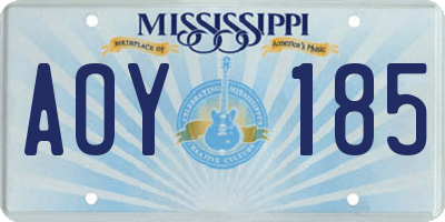 MS license plate AOY185