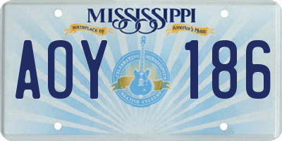 MS license plate AOY186