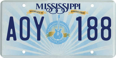 MS license plate AOY188