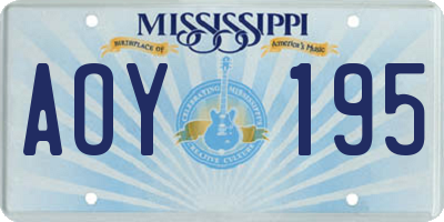 MS license plate AOY195