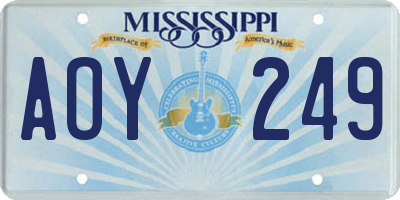 MS license plate AOY249