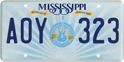 MS license plate AOY323