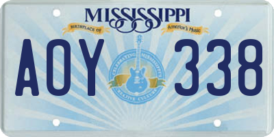 MS license plate AOY338