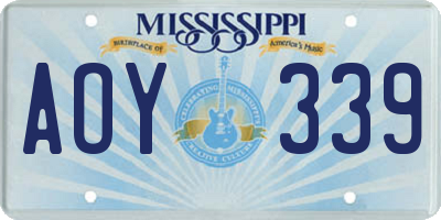 MS license plate AOY339