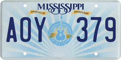 MS license plate AOY379