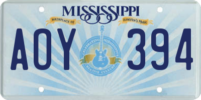 MS license plate AOY394