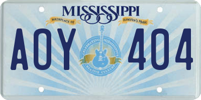 MS license plate AOY404