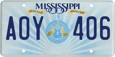 MS license plate AOY406