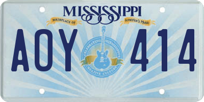 MS license plate AOY414