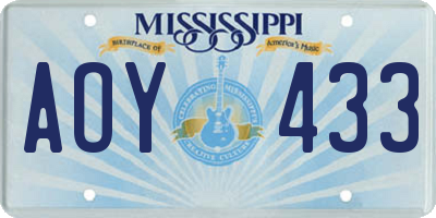 MS license plate AOY433