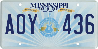 MS license plate AOY436