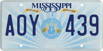 MS license plate AOY439