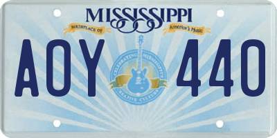 MS license plate AOY440