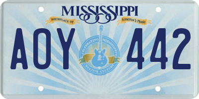 MS license plate AOY442