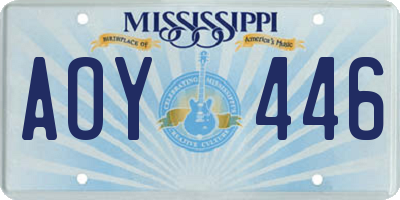 MS license plate AOY446