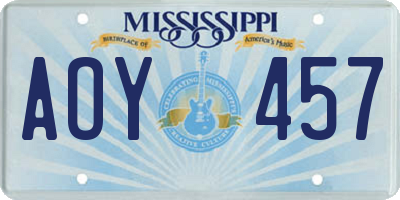 MS license plate AOY457