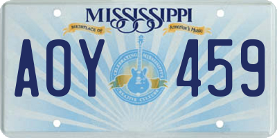 MS license plate AOY459