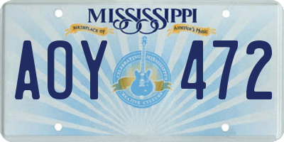MS license plate AOY472
