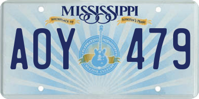 MS license plate AOY479