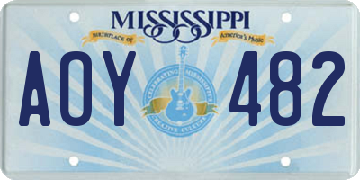 MS license plate AOY482