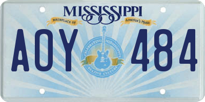 MS license plate AOY484