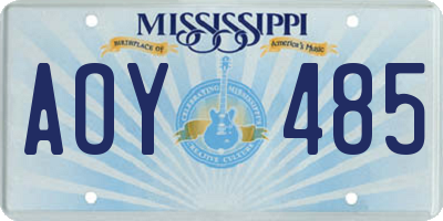 MS license plate AOY485