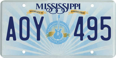 MS license plate AOY495