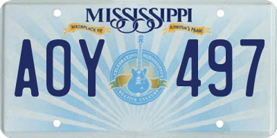 MS license plate AOY497
