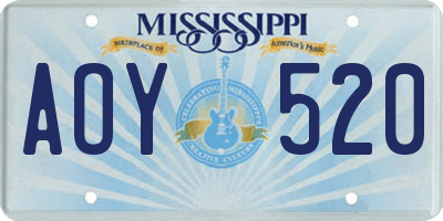 MS license plate AOY520