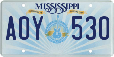 MS license plate AOY530