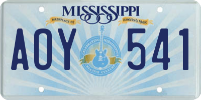 MS license plate AOY541