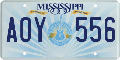 MS license plate AOY556