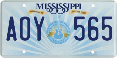 MS license plate AOY565