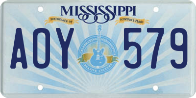MS license plate AOY579