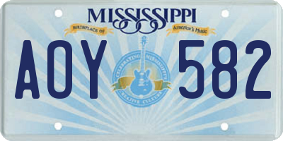 MS license plate AOY582
