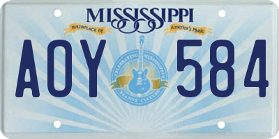 MS license plate AOY584