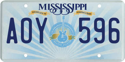 MS license plate AOY596
