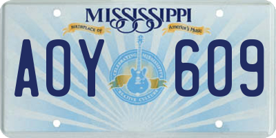 MS license plate AOY609