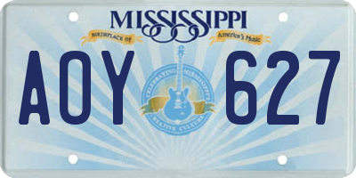MS license plate AOY627