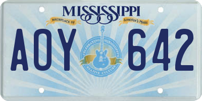MS license plate AOY642