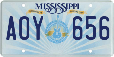 MS license plate AOY656